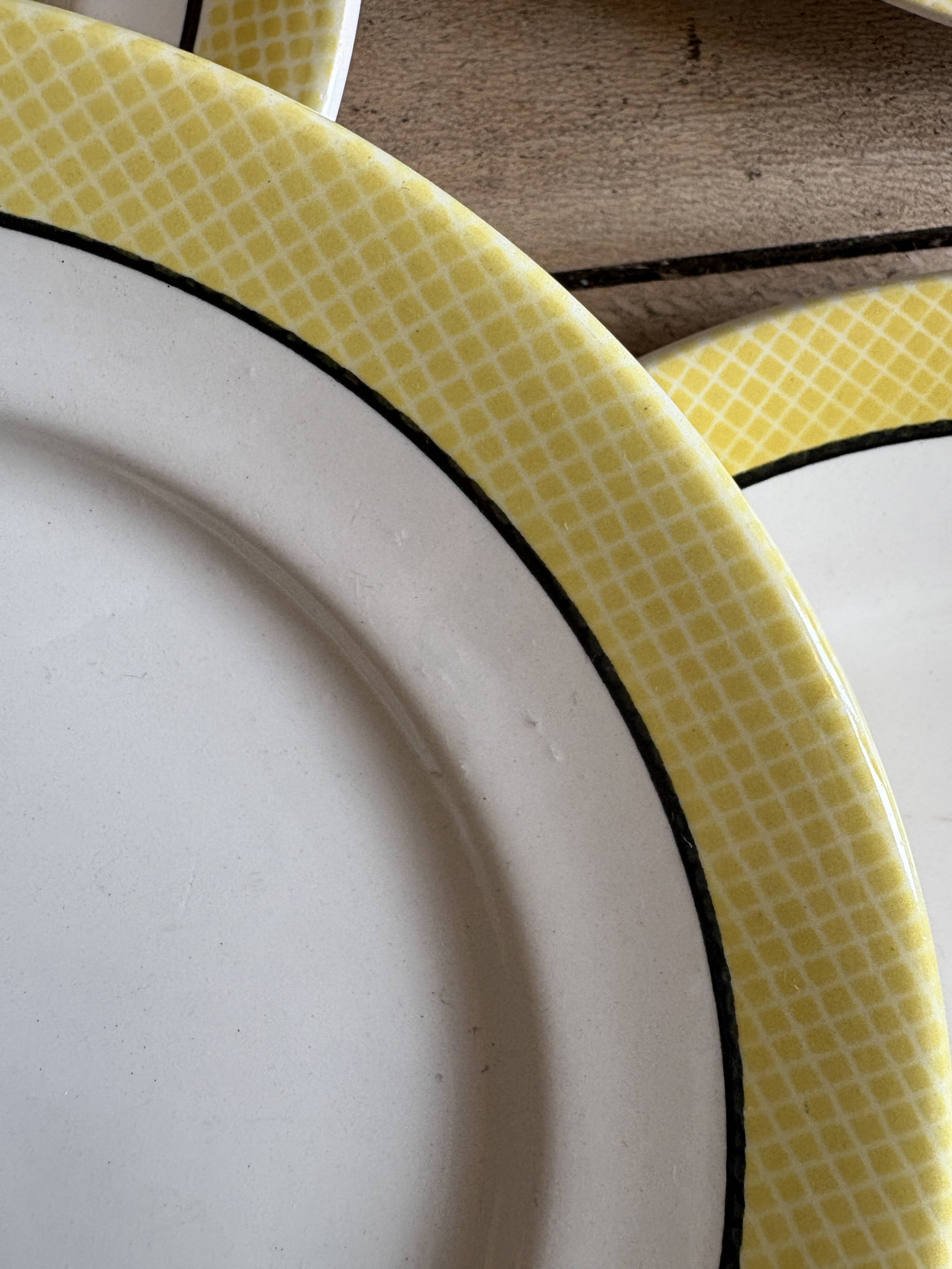 Set of 6 vintage dessert plates, Menton model by Salins