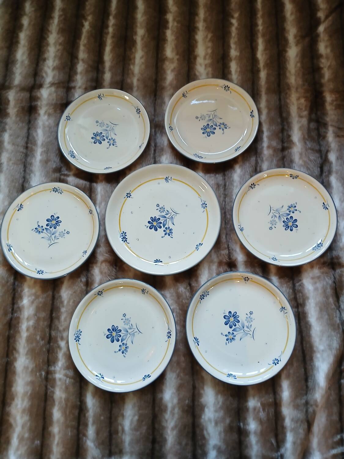 6 assiettes plates + 1 plat "Biltons " England 