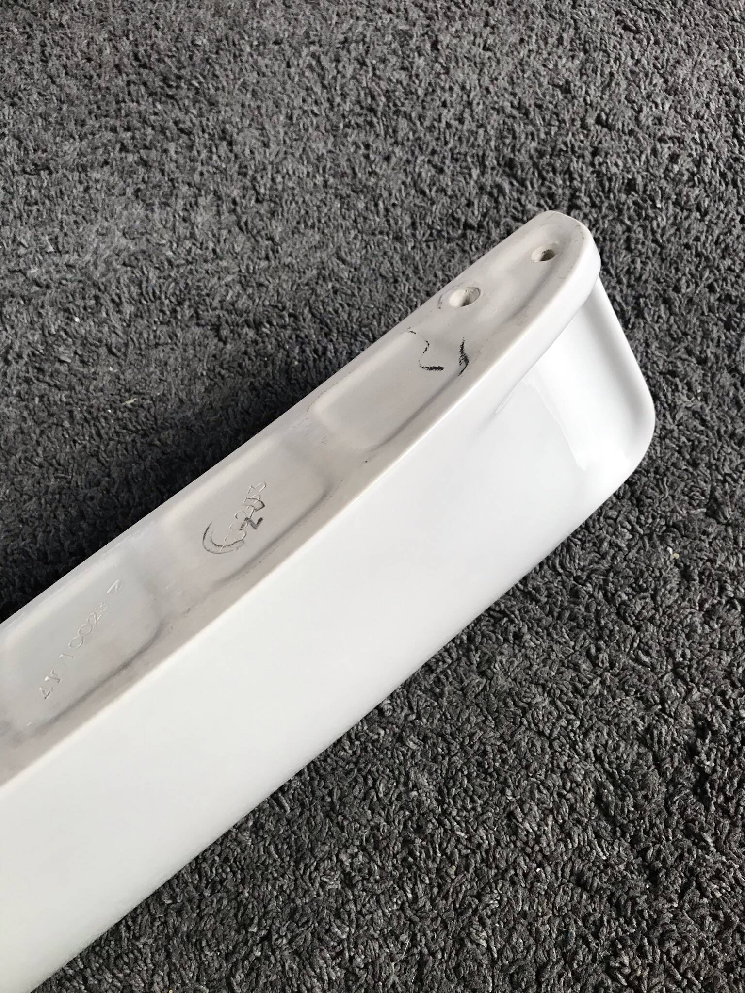 Vintage white porcelain ceramic bathroom wall shelf from the 1950s