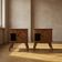 Pair of vintage mid-century modern wooden bedside tables / nightstands