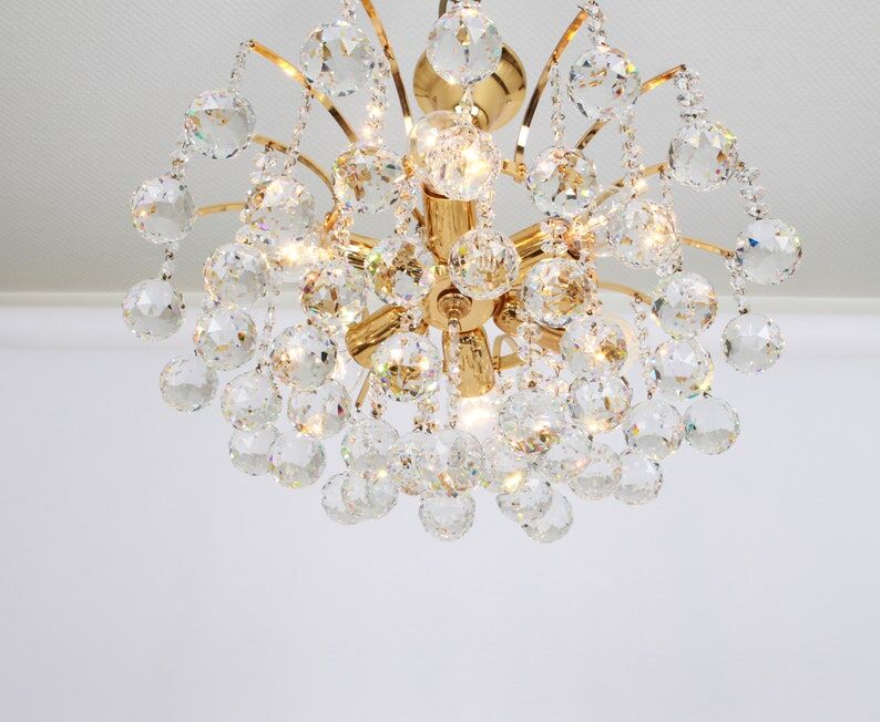 Chandelier with crystal balls 1970s