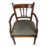 Bridge armchair in wood and velvet