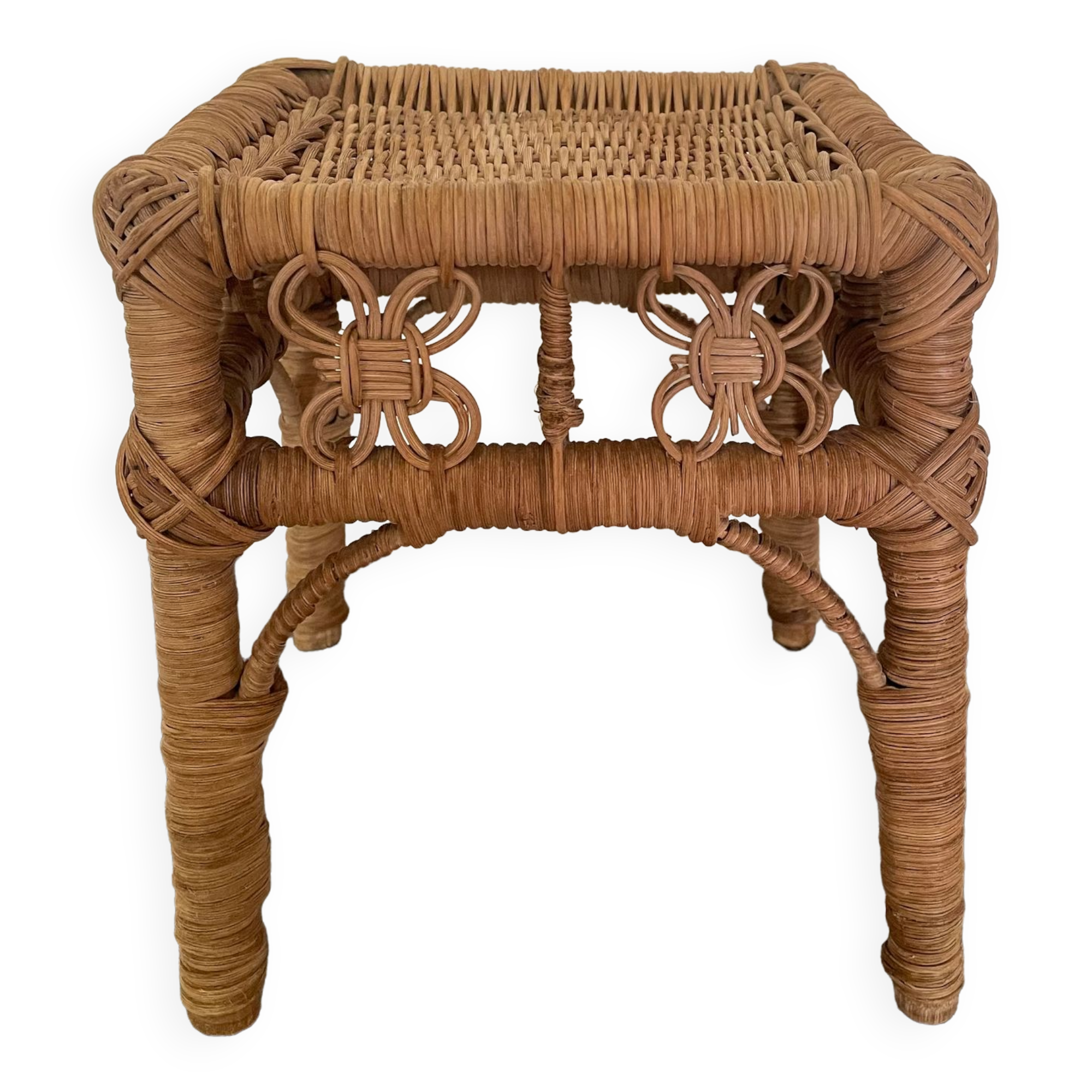 Tabouret en rotin peacock