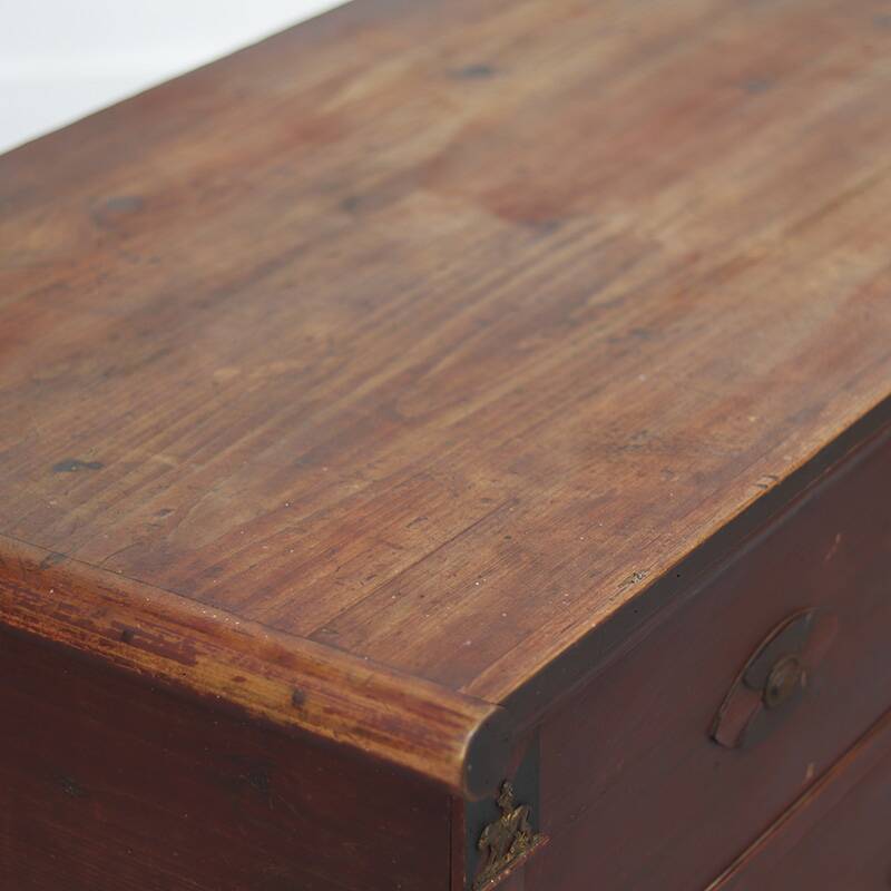 Swedish rustic farmhouse folk art blanket chest 1845