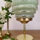 Vintage art deco globe table lamp in green and gold Clichy glass
