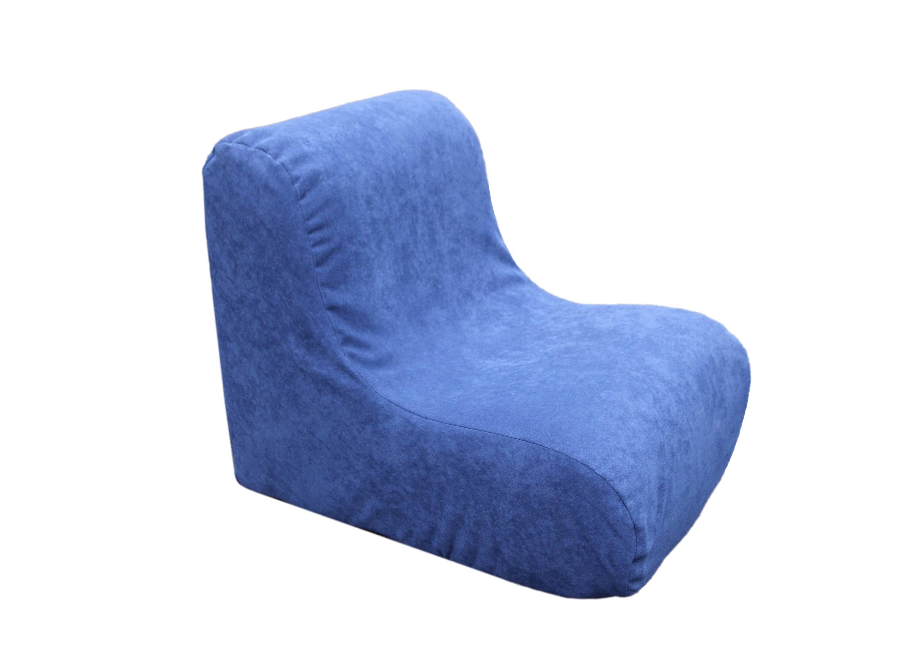 Vintage 70s fireside chair reupholstered in blue