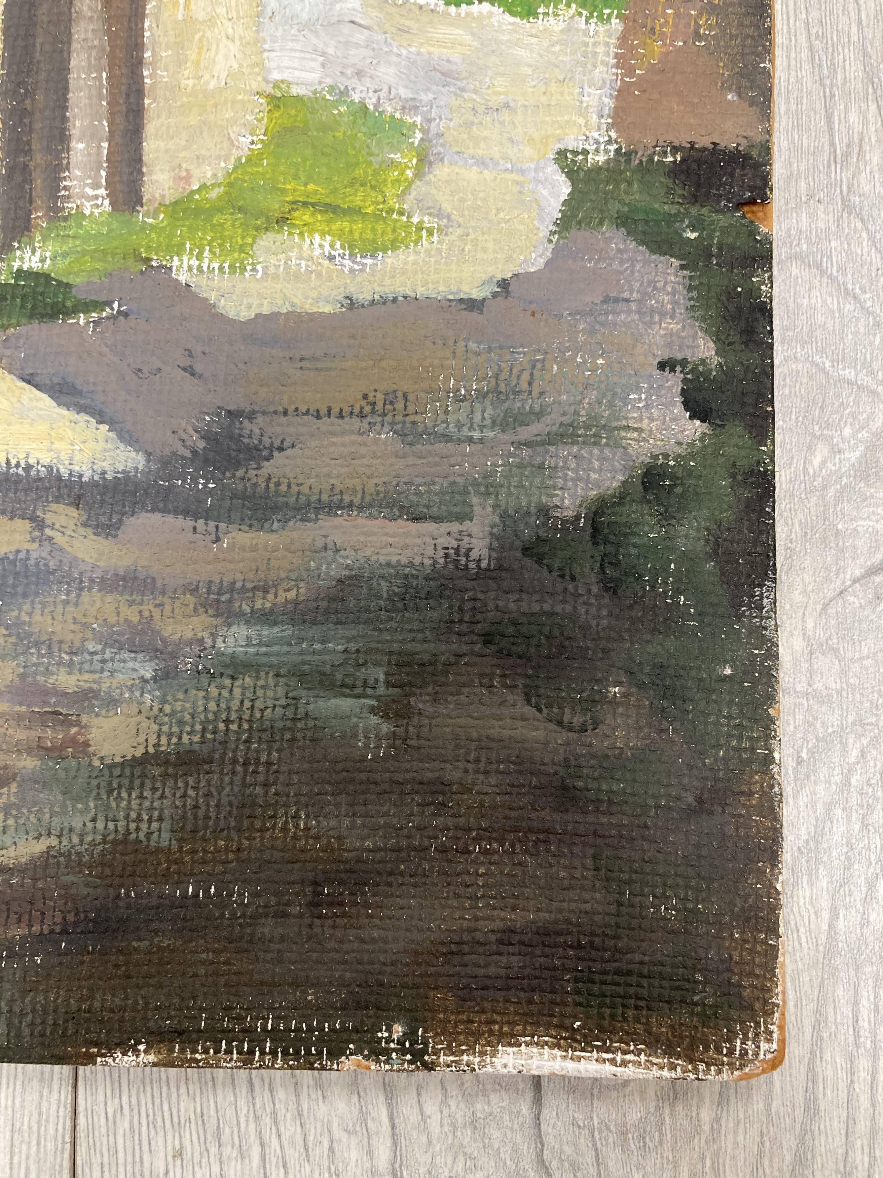 Oil on vintage panel