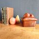 Vintage Rabbit Terrine in Glazed Ceramic - Brown Barbotine