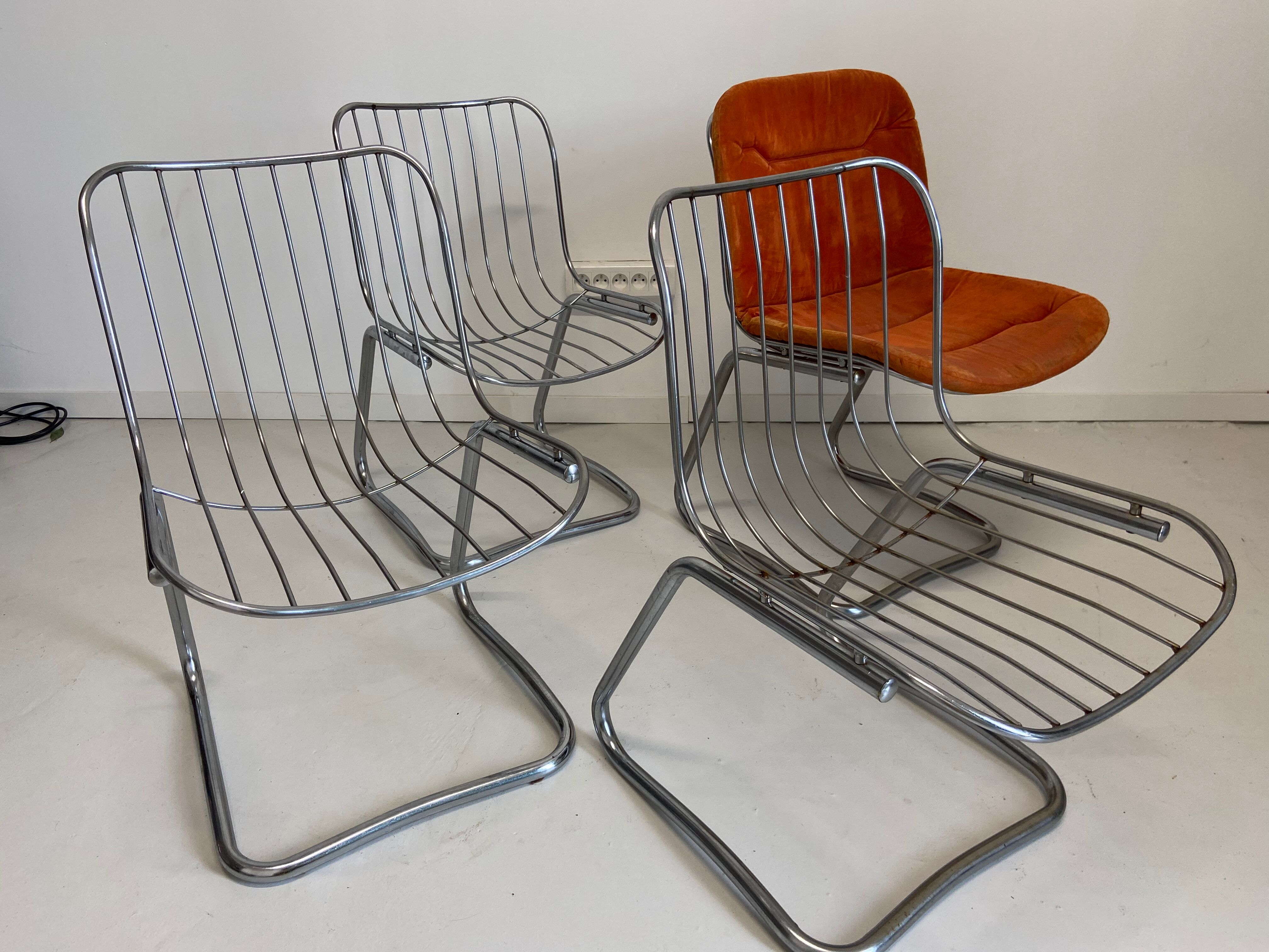 Rinaldi Gastone chairs in chrome