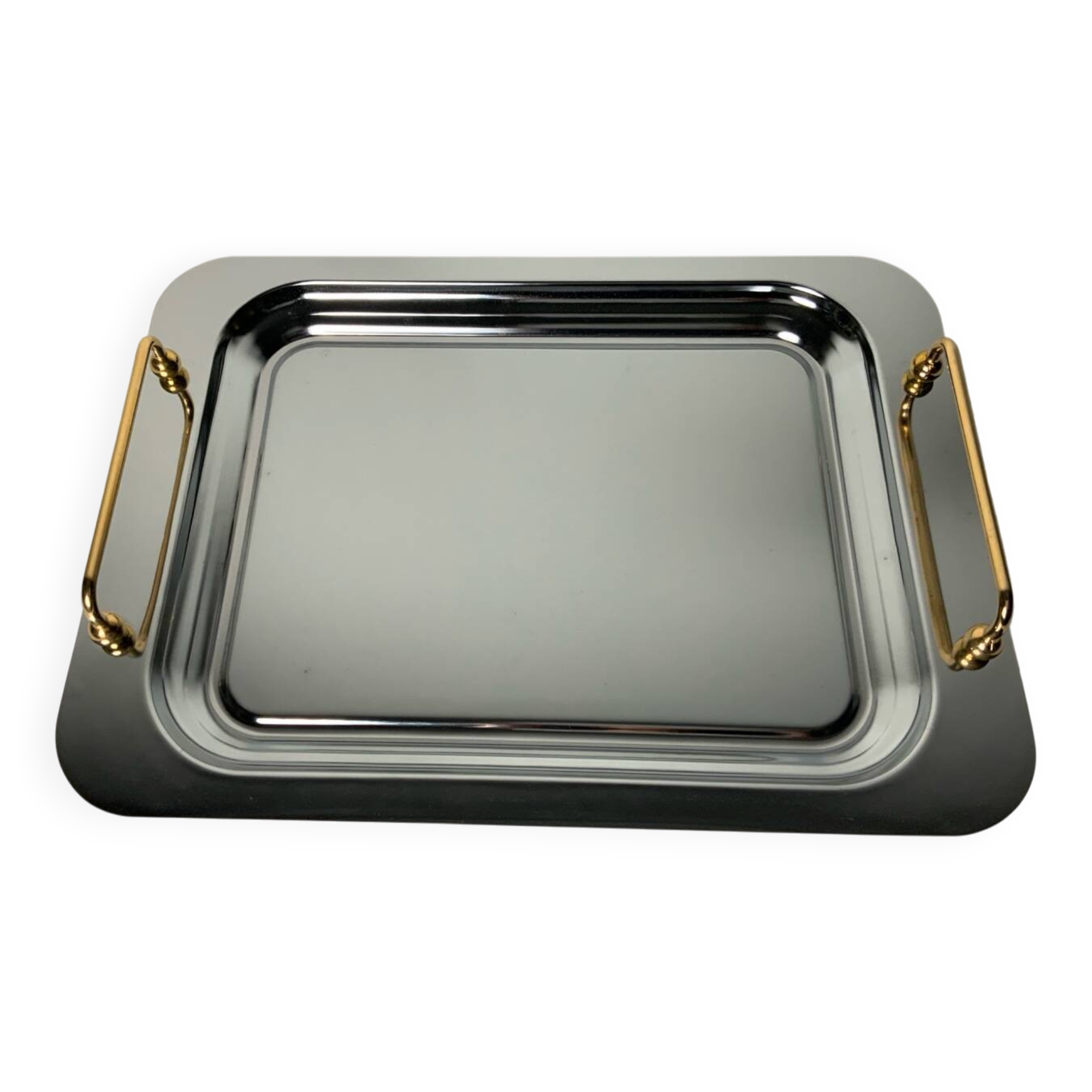 Metal and brass tray
