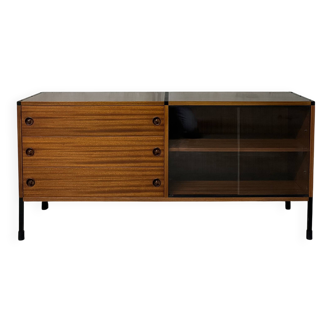 Vintage ARP Guariche Minvielle 1960s enfilade buffet display cabinet