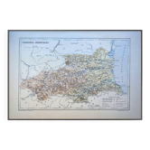 Map of Pyrénées-Orientales, 1889. Authentic Vintage.