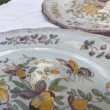 Pair of plates in Angoulême earthenware dated and signed nineteenth century