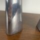 Duo of silver aluminum candle holders, Ikea 1980
