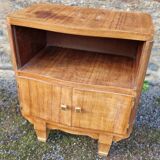 Bedside table in varnished wood veneer, 1950s-1960s