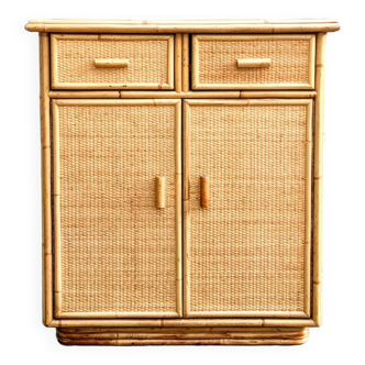 Cane and rattan side furniture from the 70s