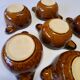 Set of 6 ear bowls in stoneware in very good condition.