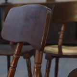 Set of 7 oak and beech plywood chairs