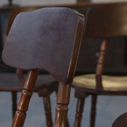 Set of 7 oak and beech plywood chairs