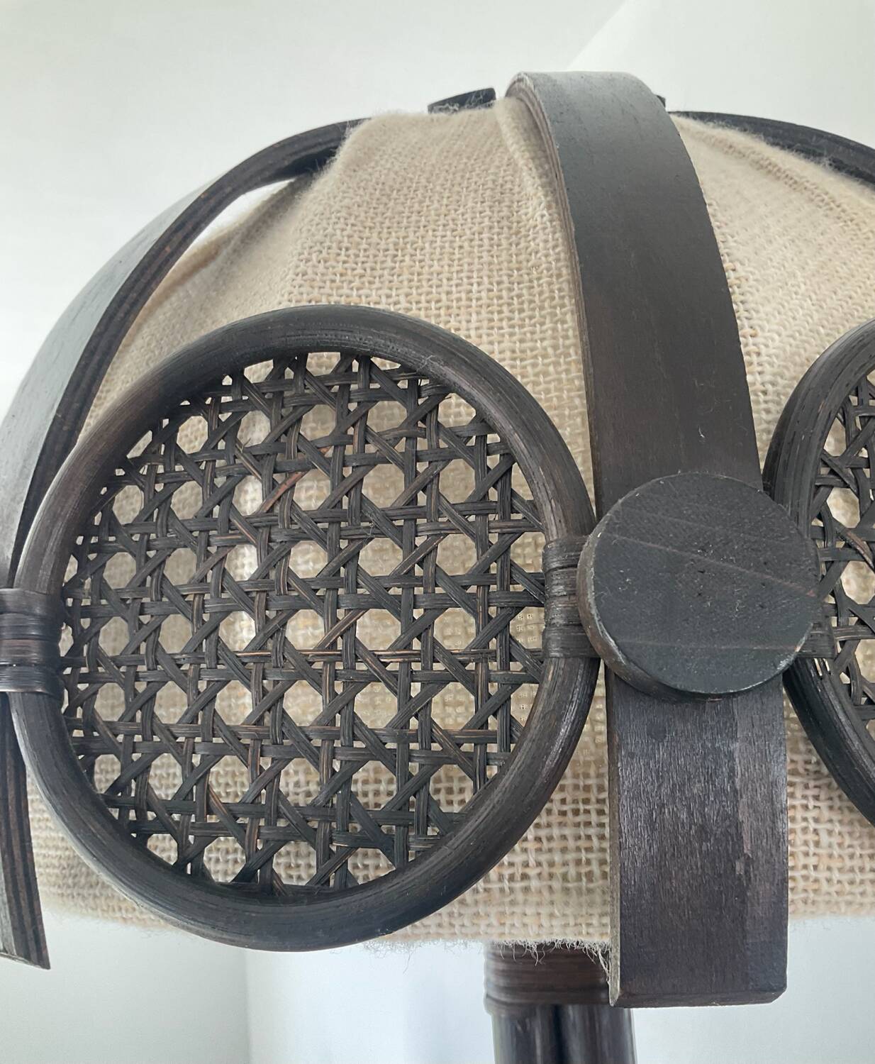 Rattan and cane lamp from the 60s-70s