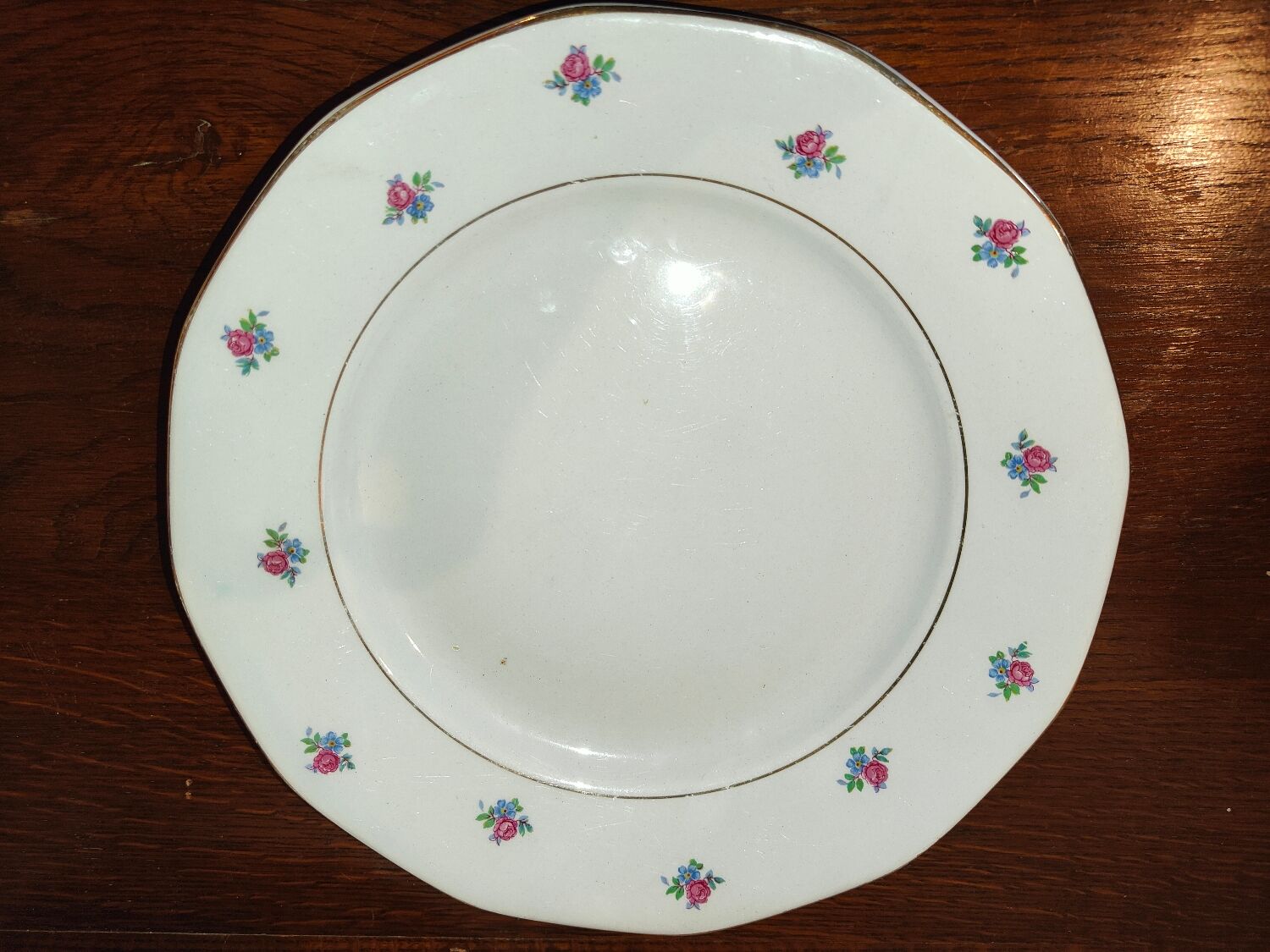 Old service 28 pieces porcelain KG Keller and Guérin Lunéville France decorated with flowers Rosita XIXth Century