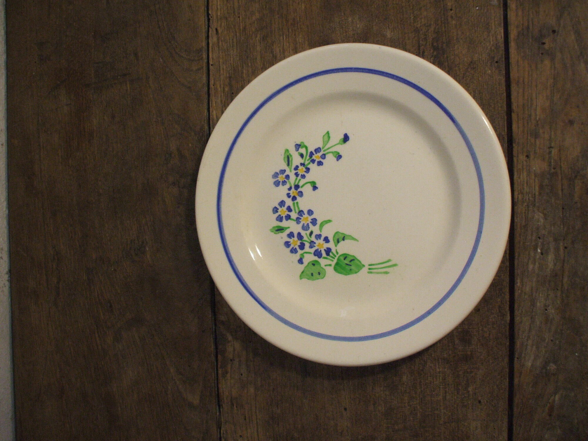 Set of 4 plates to dessert "Niderviller", blue flowers decoration