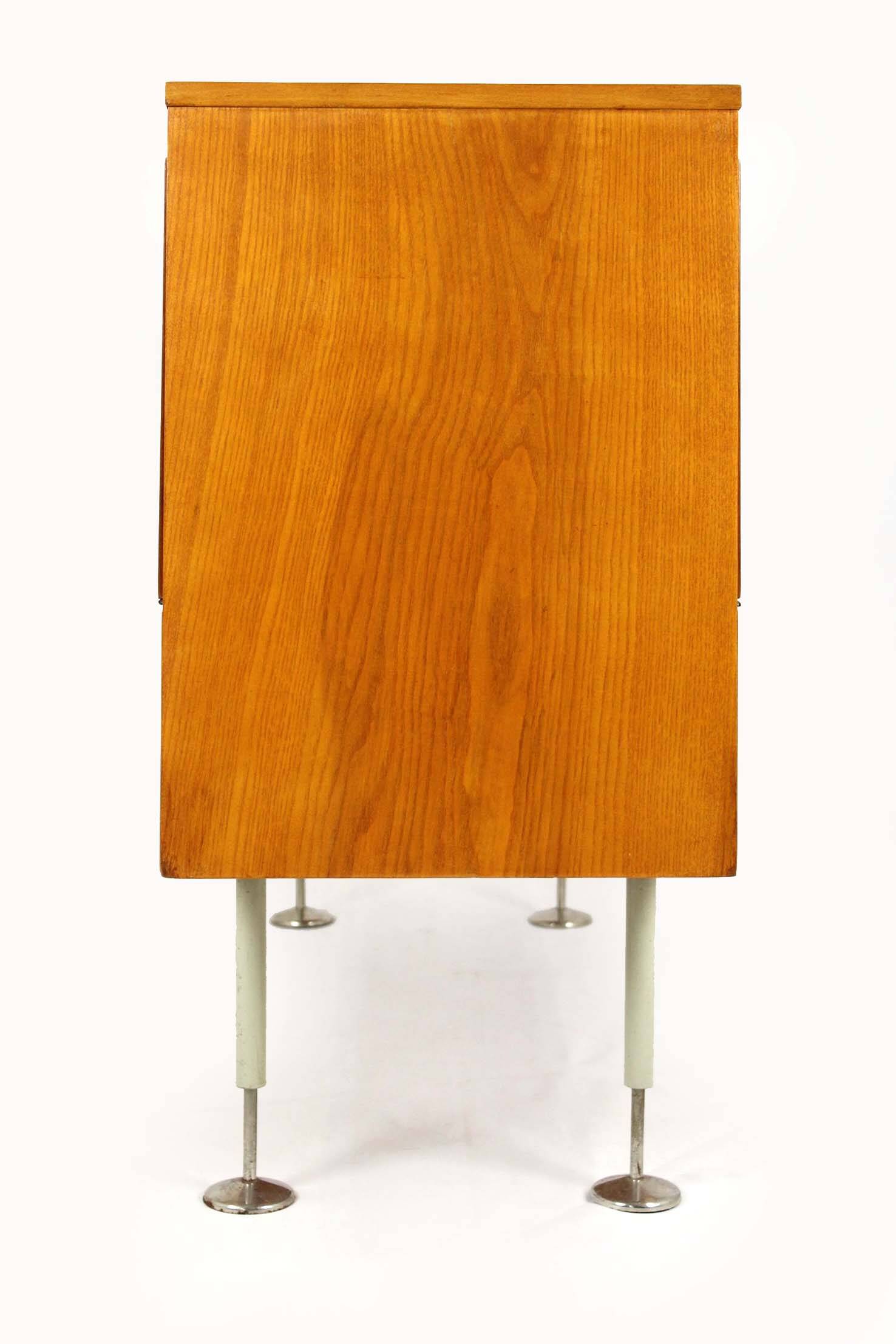 Mid-century ash and walnut wardrobes by Jitona, 1960s, set of 2.