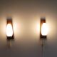 Pair of Scandinavian teak and opaline sconces 1960