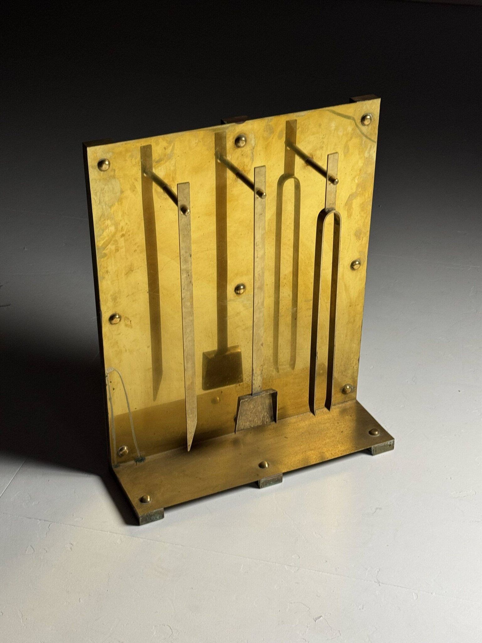 Brass fireplace set 1960s