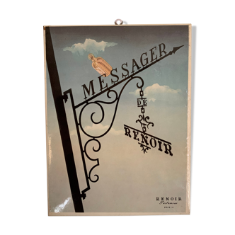 Original advertising Messenger of Renoir Perfumer, plastic iron plate, winter 1950/51