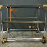 Rolling acrylic and brass serving table – 1960