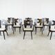 Vintage brutalist dining chairs, set of 8 - 1960s