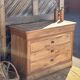 Antique chest of drawers with 4 drawers in raw solid wood.