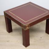 Vintage Jean-Claude Mahey coffee table in lacquered wood and brass, 1970