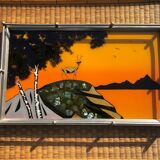 Art Deco tray in reverse painted glass