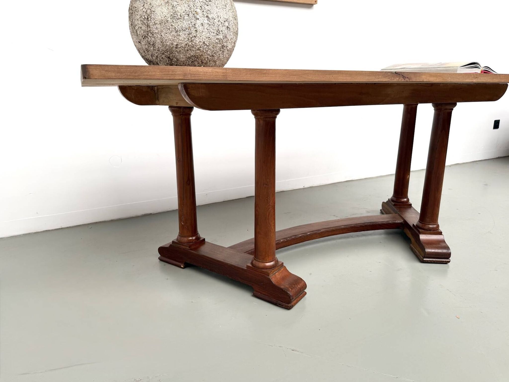 Table de repas ou bureau Art Déco en chêne et hêtre – Années 1930