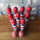Old vintage wooden bowling game triclore plus two balls