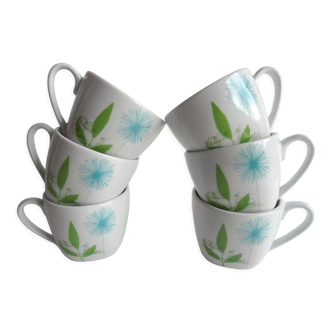 6 tasses à café en porcelaine