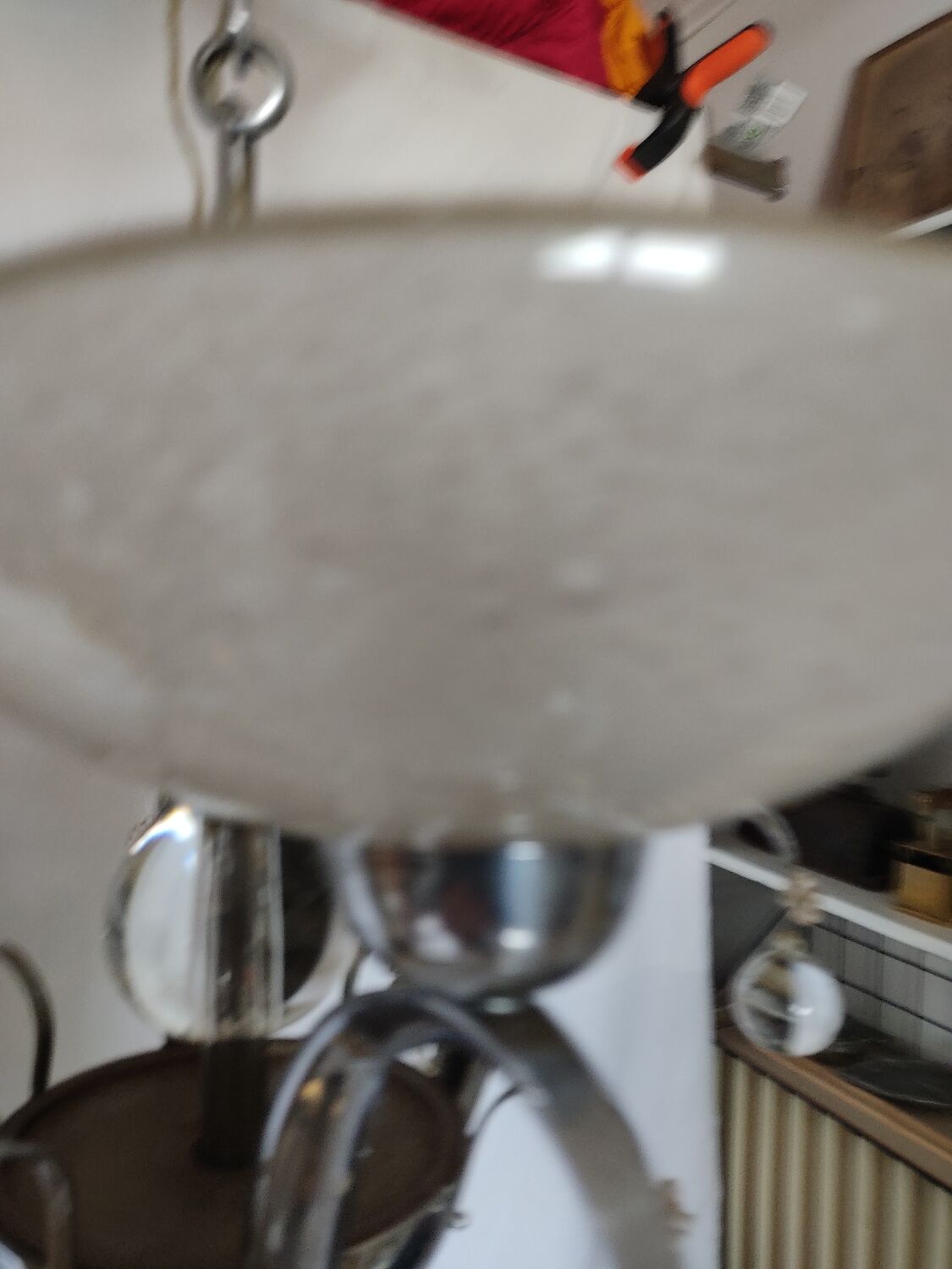 Old vintage chrome chandelier.