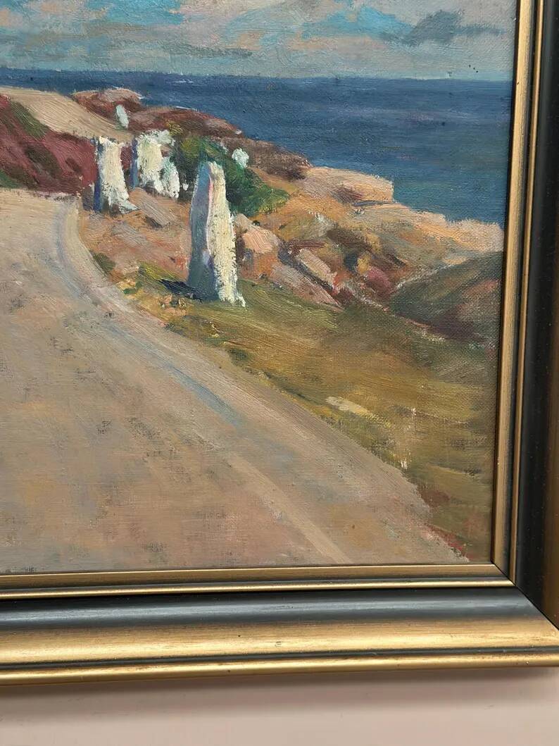 Original Swedish Oil on Canvas – “The Way” by Aksel G Knůdsen – Signed, Vintage & Framed – 52 x 45 cm (24" x 20")