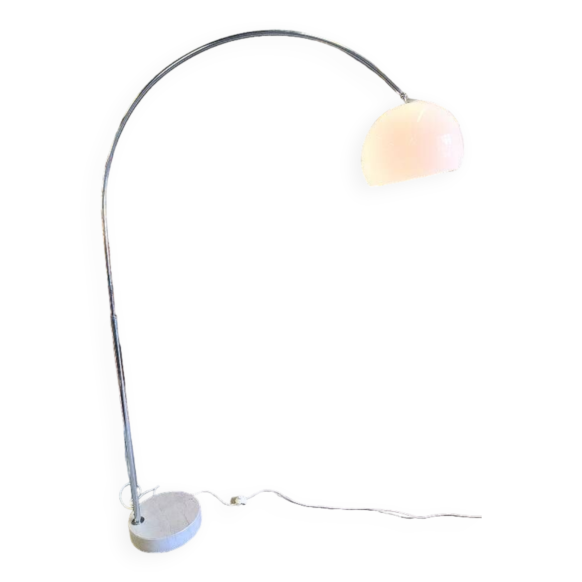 stainless steel and marble arc floor lamp