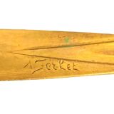 Large art-nouveau letter opener in patinated bronze signed ferlet adolphe-auguste founder barbédienne f