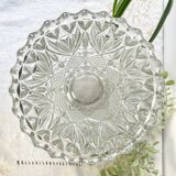 Vintage glass vase with geometric pattern