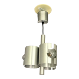 Space-age chandelier with 3 fires brushed aluminum design 1970