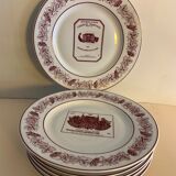 6 plates Limoges Grands Vins de Bordeaux and Châteaux du Médoc