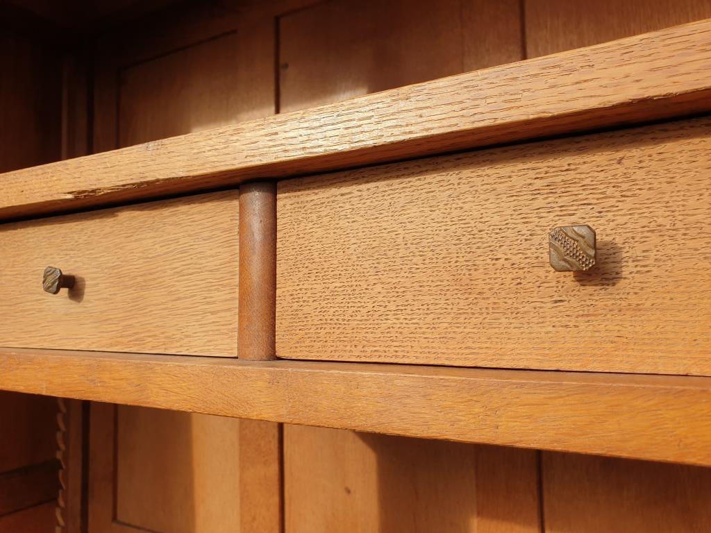 Library cabinet Art Deco columns with godrons