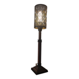 Large art deco bakelite lamp, with metal lampshade art deco pattern 62x13