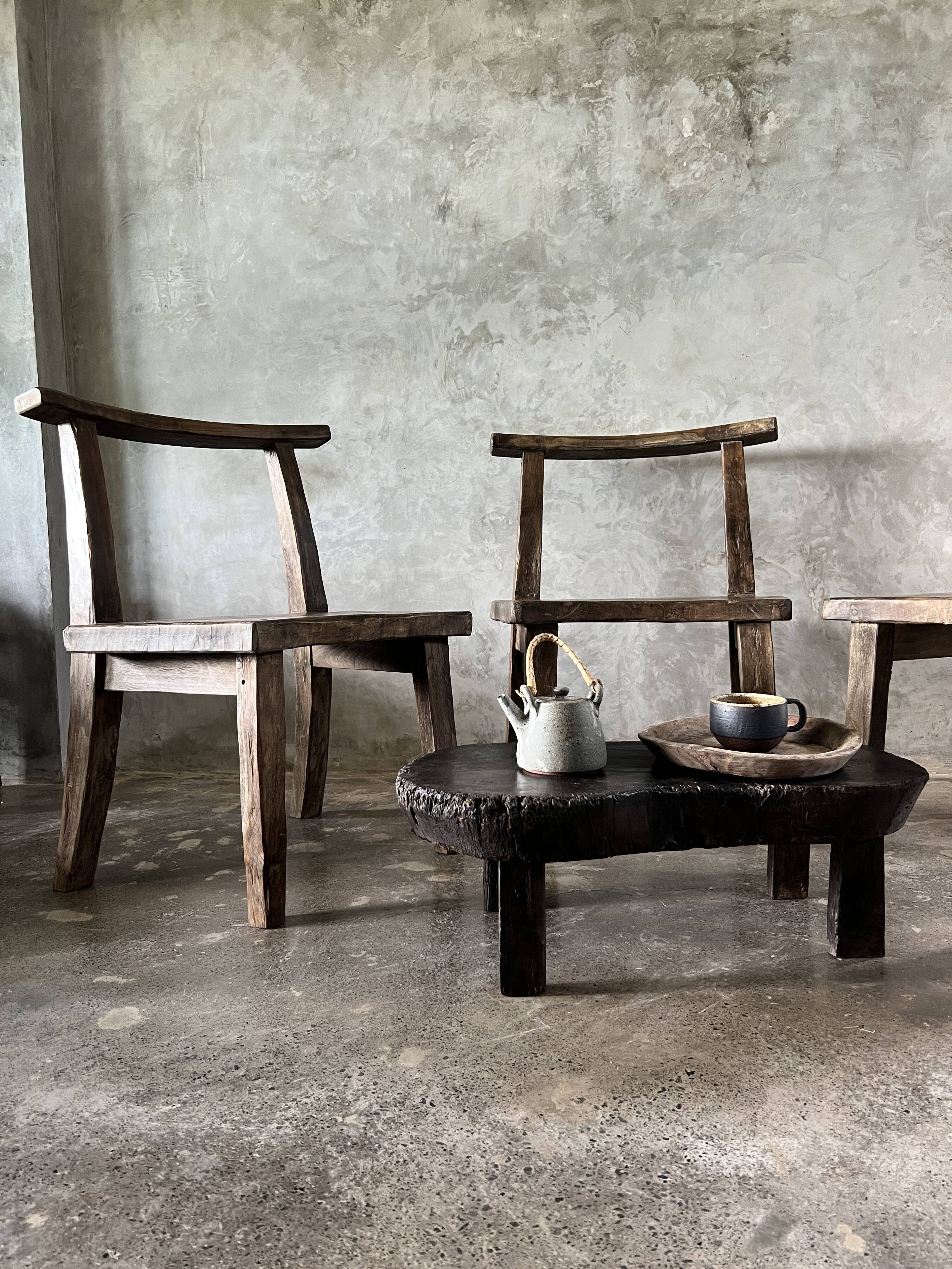 Large old teak chair or armchair H84 L60