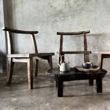 Grande chaise ou fauteuil en teck ancien H84 L60