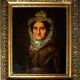 Antique Gold Framed Oil Painting of Portrait of a Lady in Bonnet